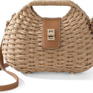 Clutch Purse Straw Crossbody Bag Women Summer Adjustable Strap Boho Handwoven